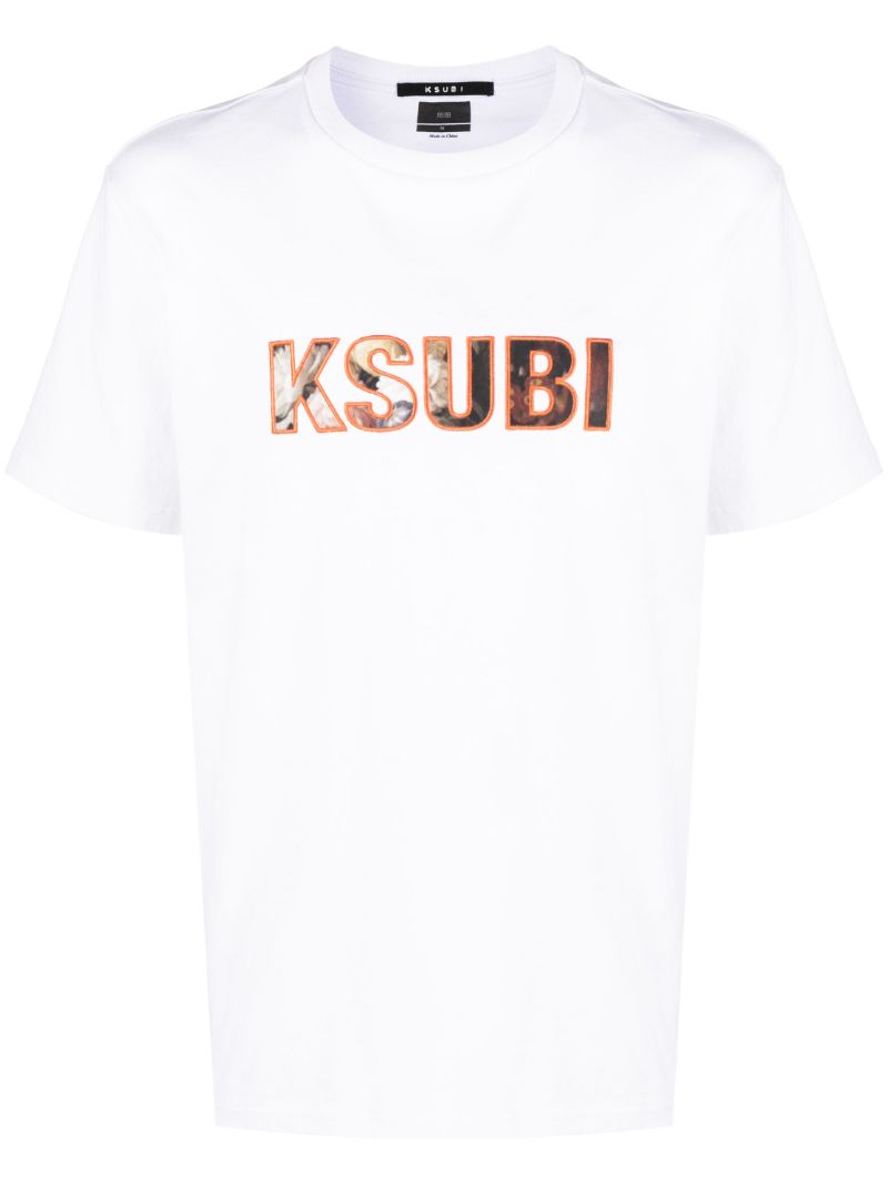 White Logo Print T-shirt