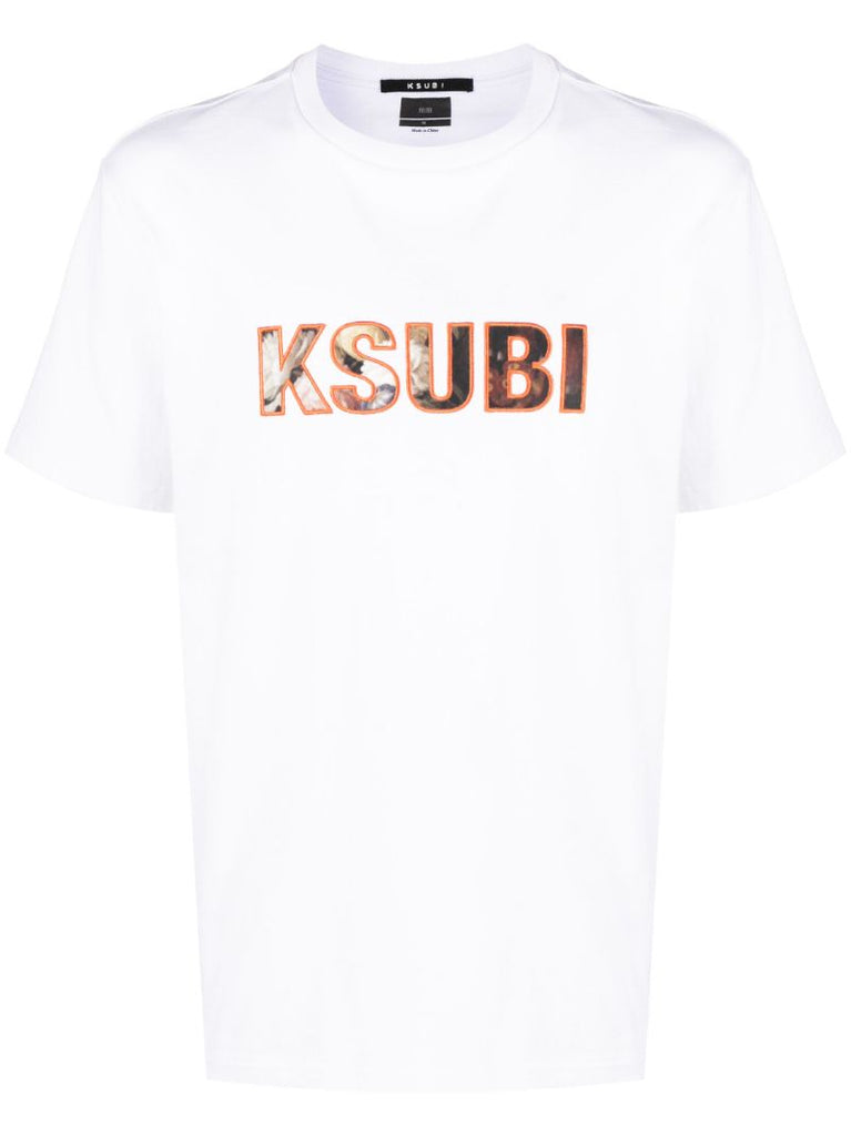 White Logo Print T-shirt
