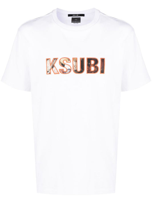 White Logo Print T-shirt