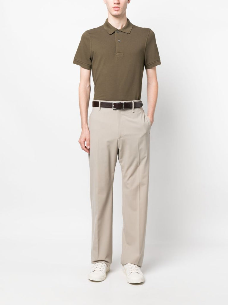 Green Tennis PiquÃ_x0083_Â© Cotton Polo Shirt