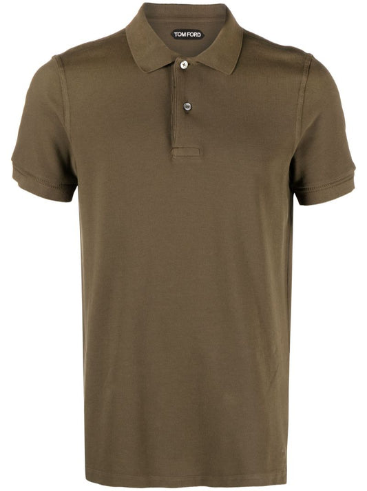 Green Tennis PiquÃ_x0083_Â© Cotton Polo Shirt