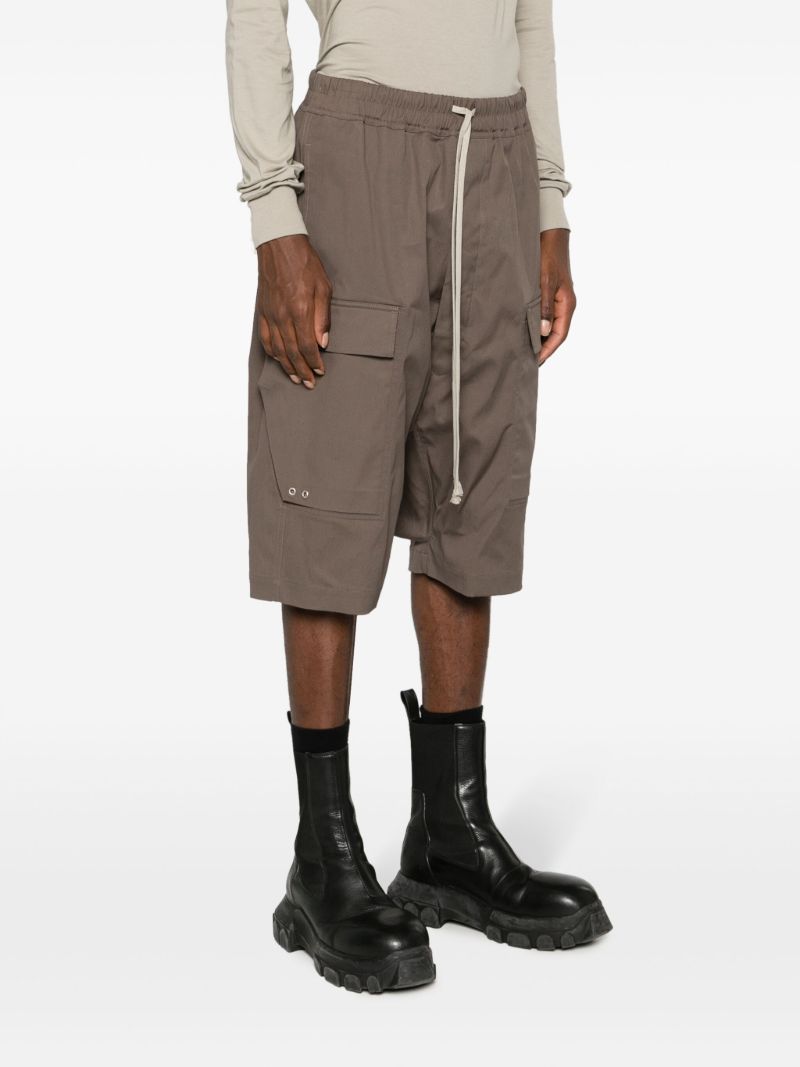 Brown Drawstring Cargo Shorts