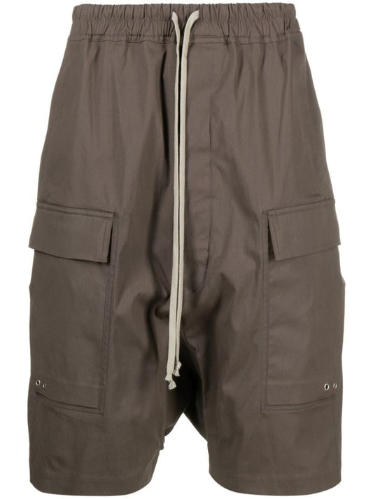 Brown Drawstring Cargo Shorts