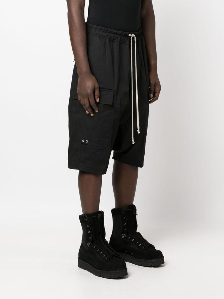 Black Drop-crotch Shorts