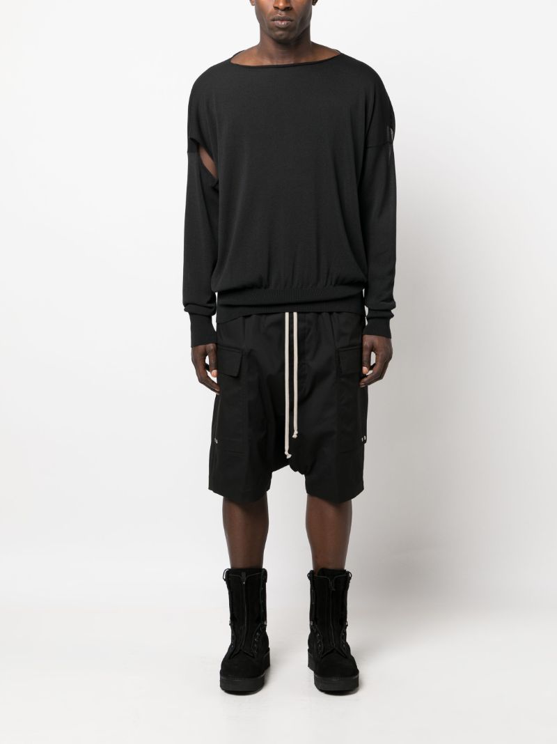 Black Drop-crotch Shorts