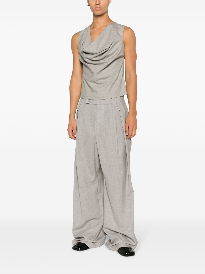 Grey Cowl Neck Wool Tank Top