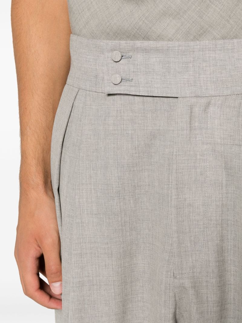 Grey Wide-leg Wool Trousers