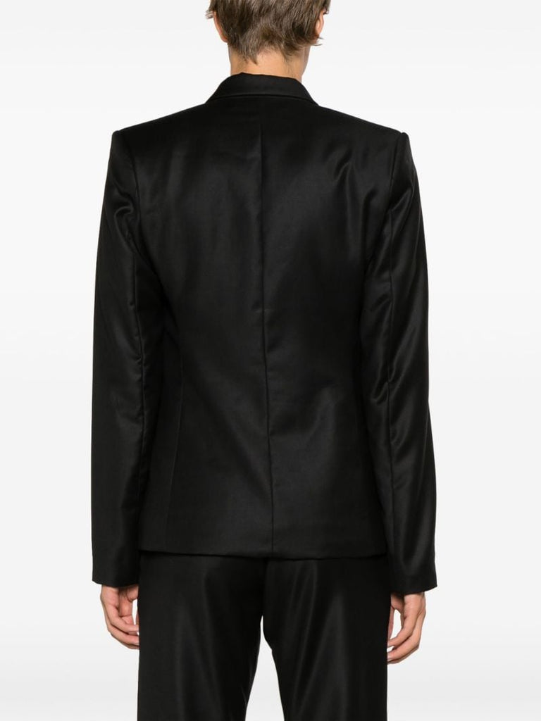 Black Wraparound Silk Blazer