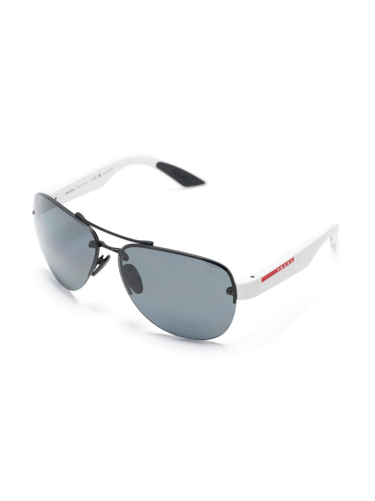 Black Linea Rossa Pilot Frame Sunglasses