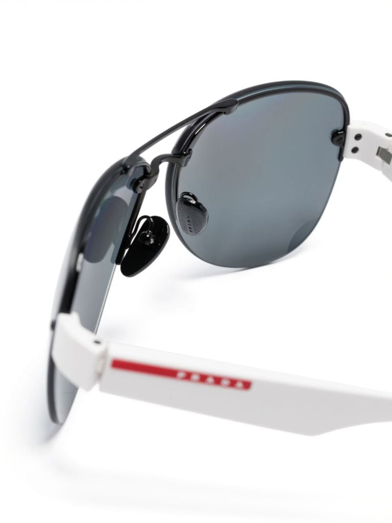 Black Linea Rossa Pilot Frame Sunglasses