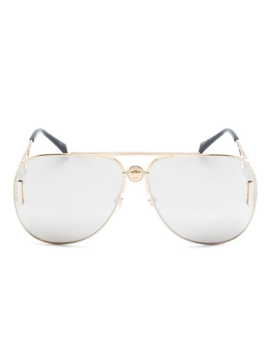 Gold-tone Medusa Pilot-frame Sunglasses