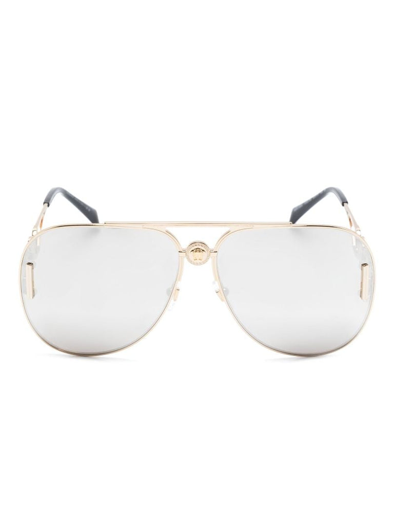 Gold-tone Medusa Pilot-frame Sunglasses