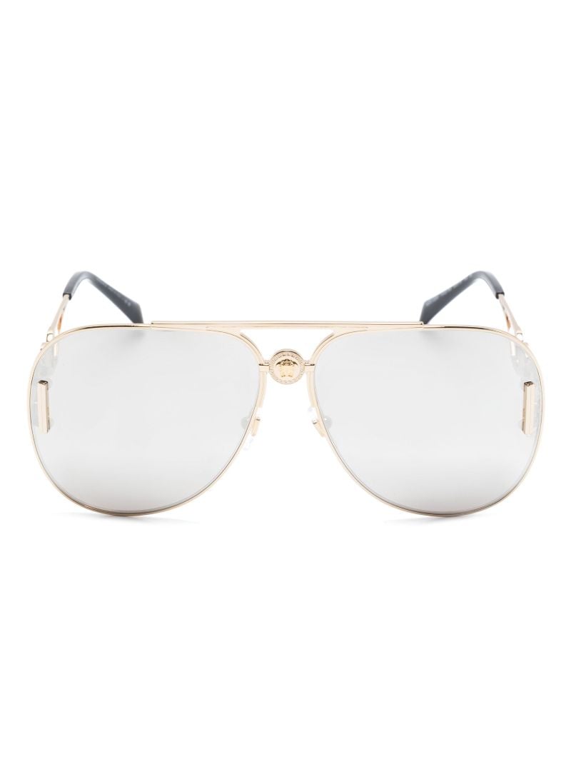 Gold-tone Medusa Pilot-frame Sunglasses
