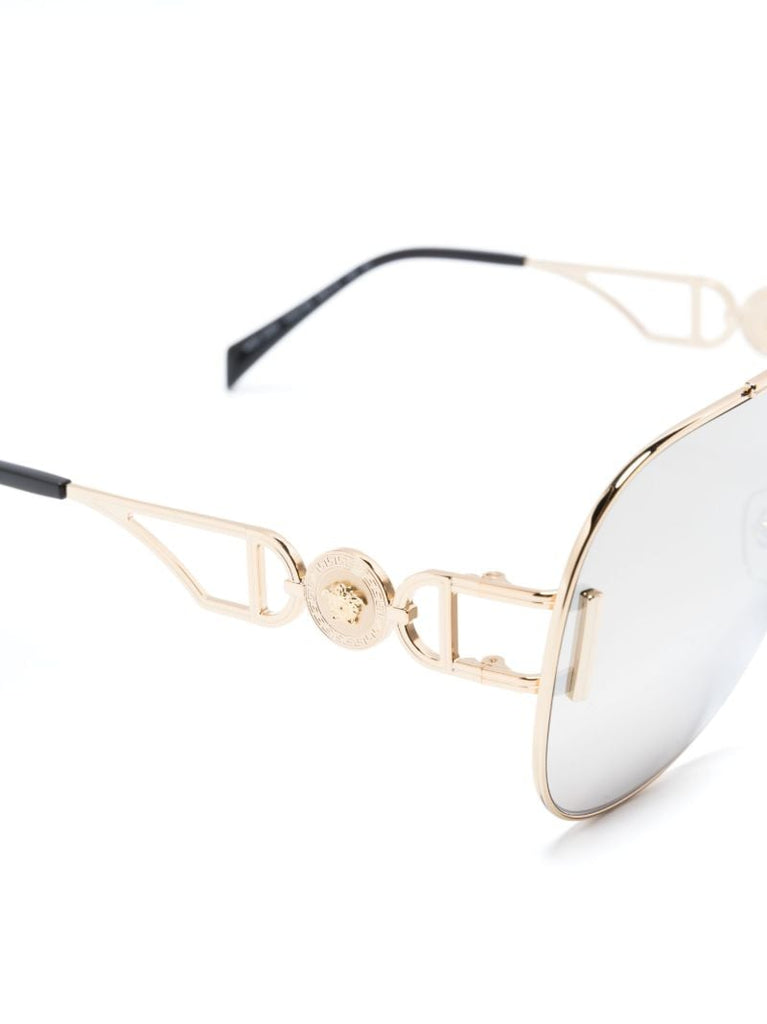 Gold-tone Medusa Pilot-frame Sunglasses