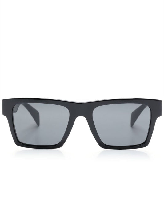 Black Greca Rectangular Sunglasses