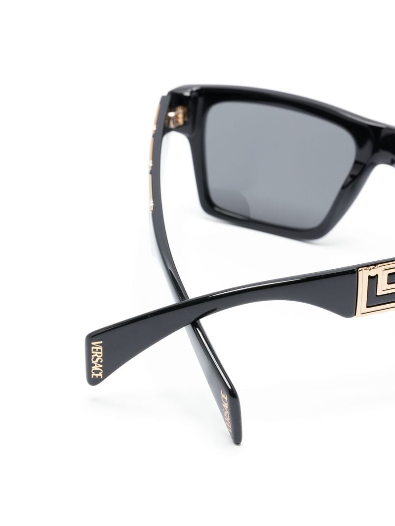 Black Greca Rectangular Sunglasses