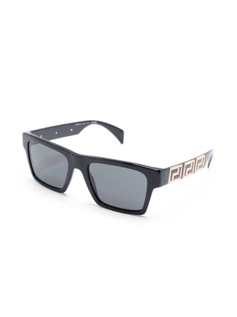 Black Greca Rectangular Sunglasses