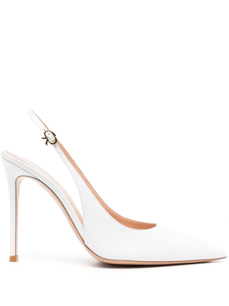White Ribbon 105 Patent Leather Slingback Pumps