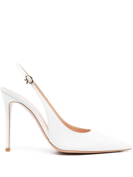 White Ribbon 105 Patent Leather Slingback Pumps