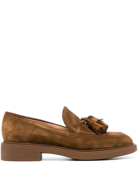 Brown Suede Tassel Loafers
