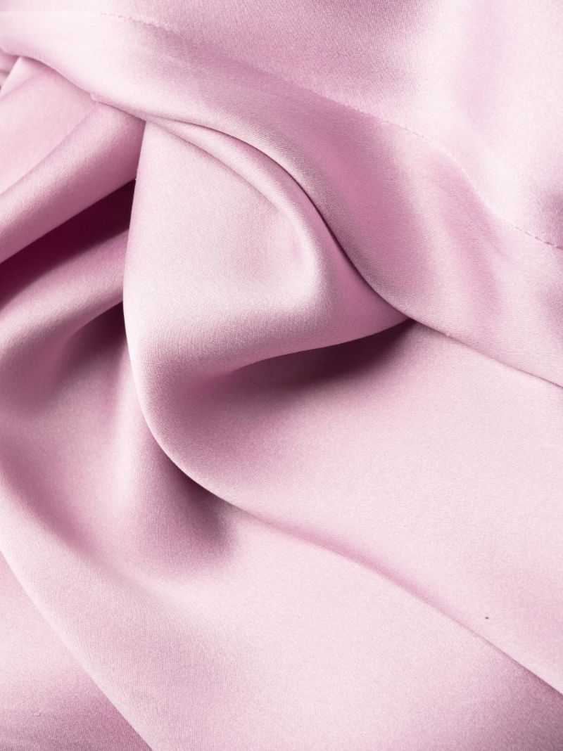 Pink Silk Wrap Midi Dress