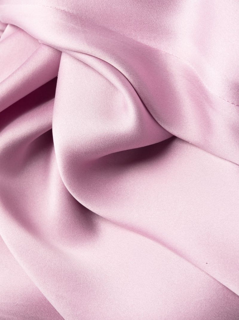 Pink Silk Wrap Midi Dress