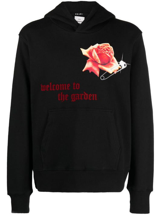 Black Rose Garden Kash Cotton Hoodie