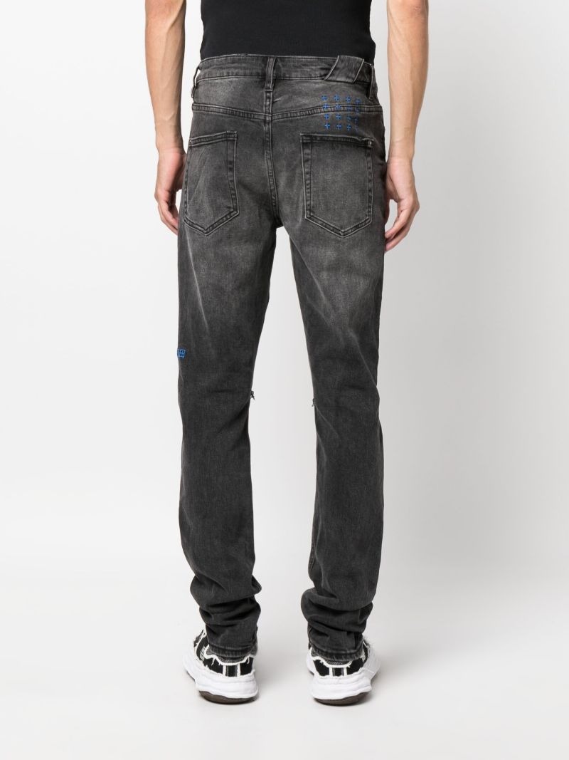 Black Graphic Print Denim Jeans