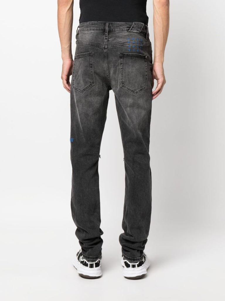 Black Graphic Print Denim Jeans