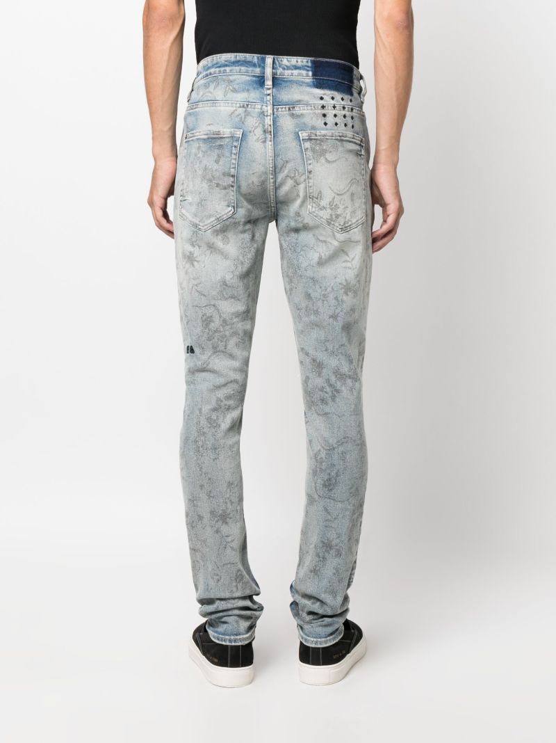 Grey Ripped Detail Denim Jeans