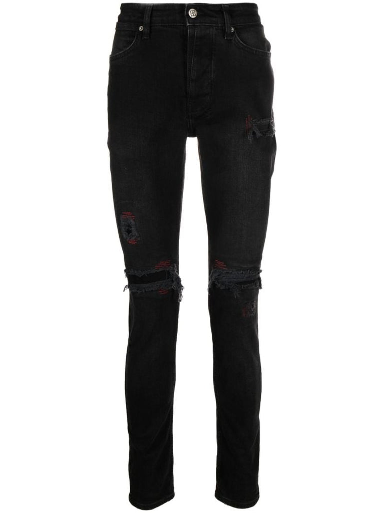 Black Ripped Detail Denim Jeans