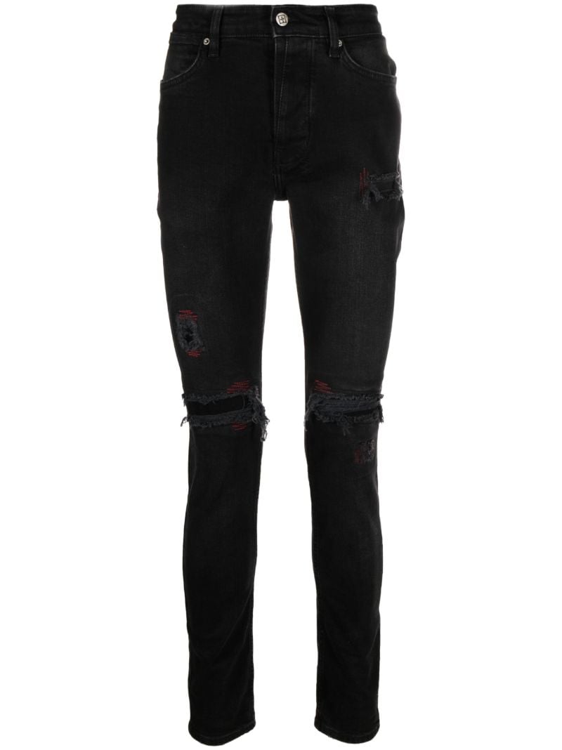 Black Ripped Detail Denim Jeans