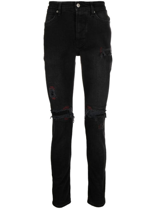 Black Ripped Detail Denim Jeans