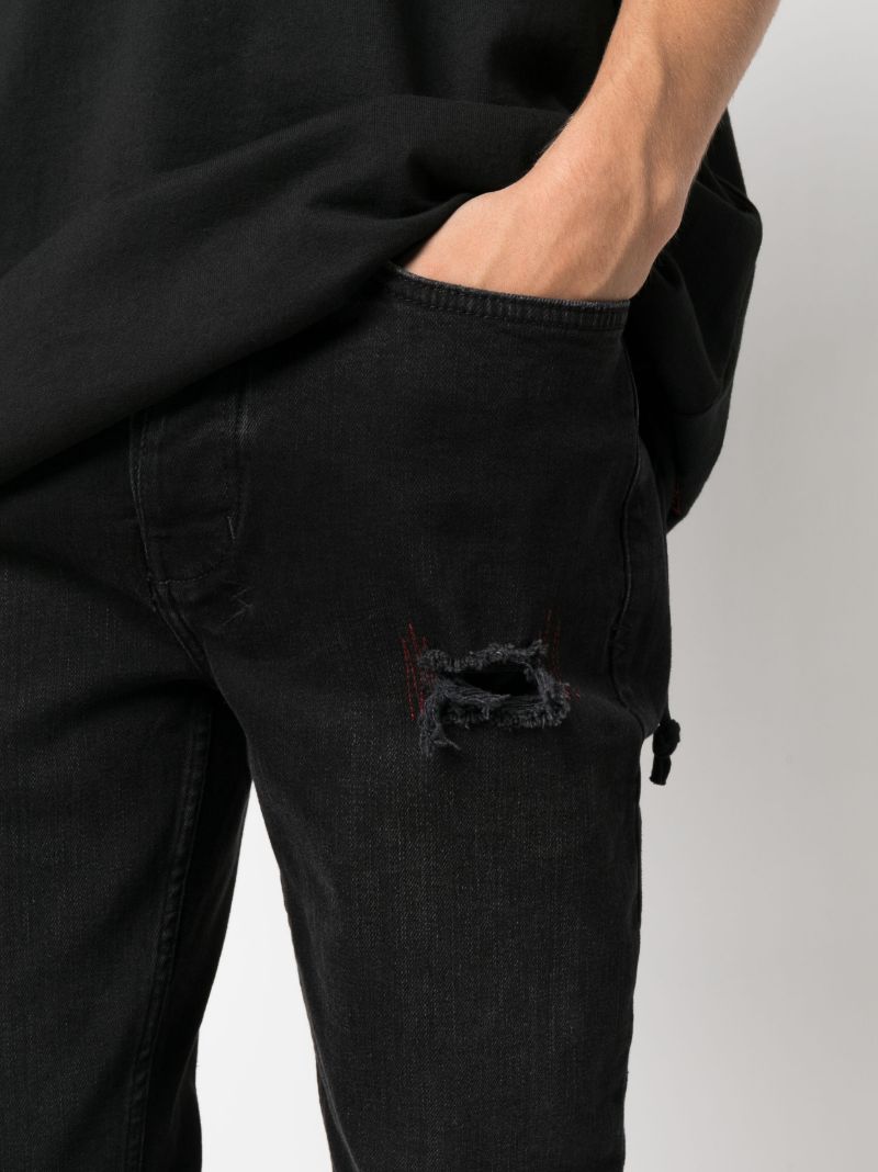 Black Ripped Detail Denim Jeans