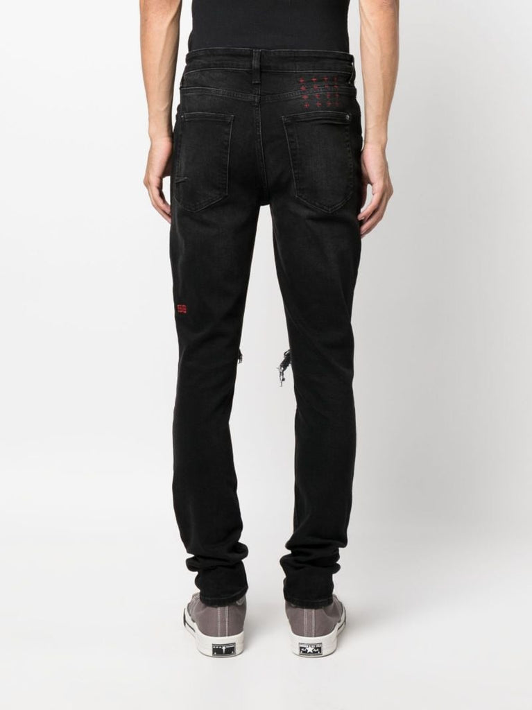 Black Ripped Detail Denim Jeans