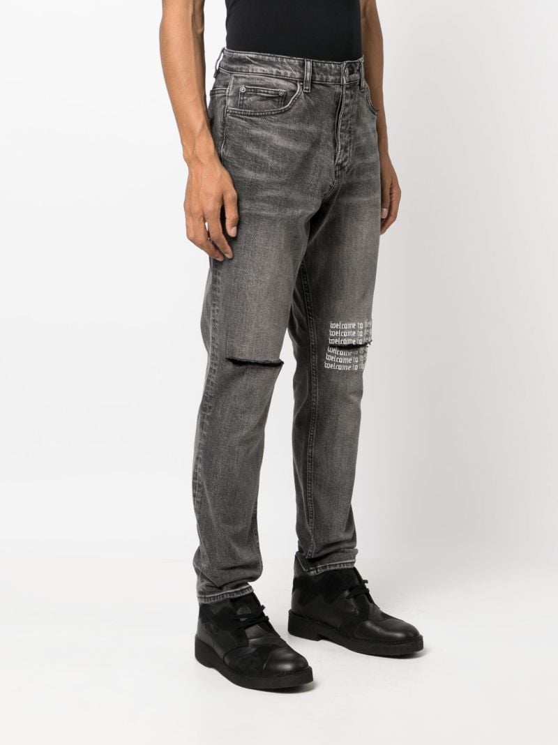 Black Wolfgang Rose Patch Jeans