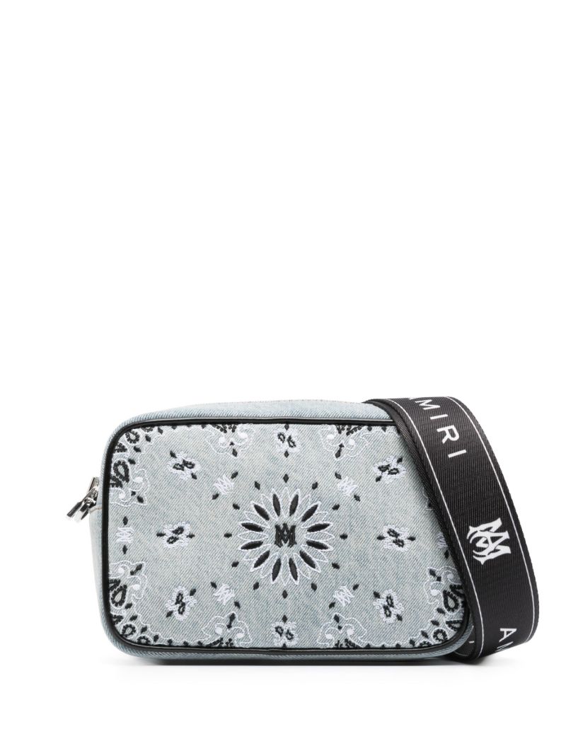 Blue Embroidered Bandana Cross Body Bag