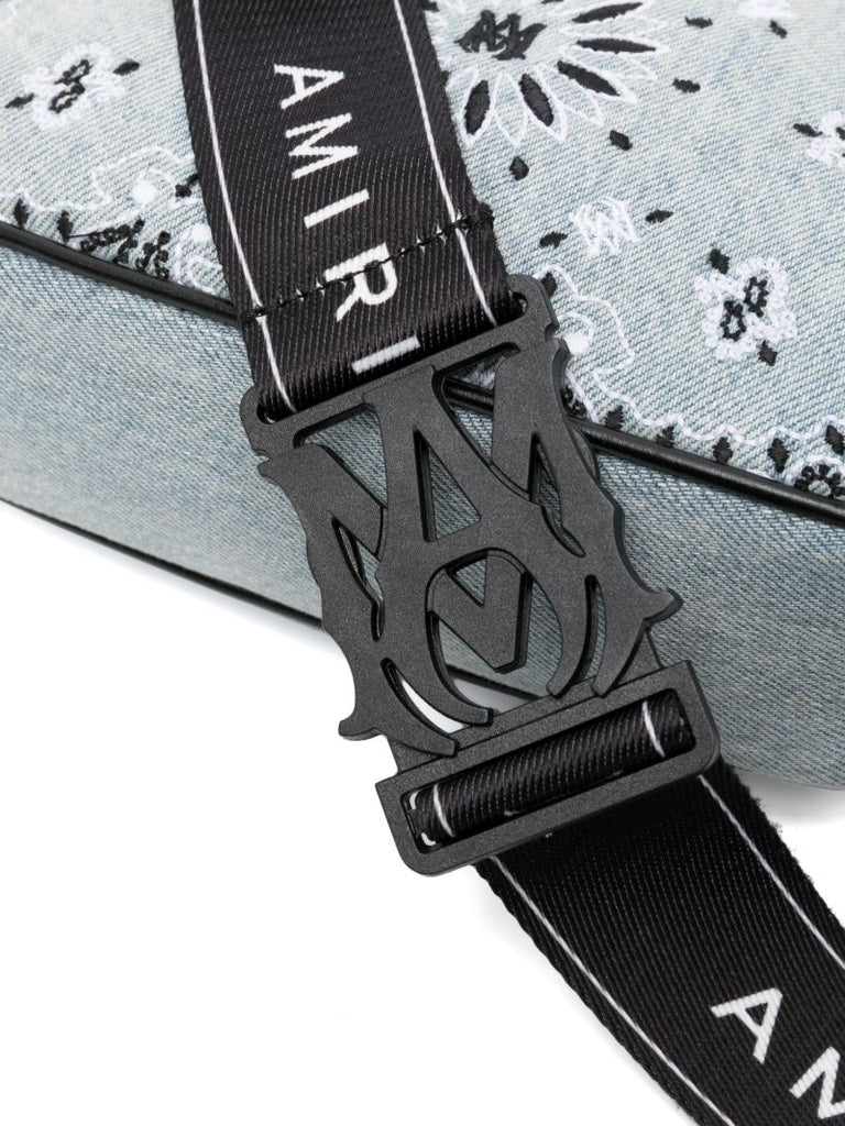 Blue Embroidered Bandana Cross Body Bag