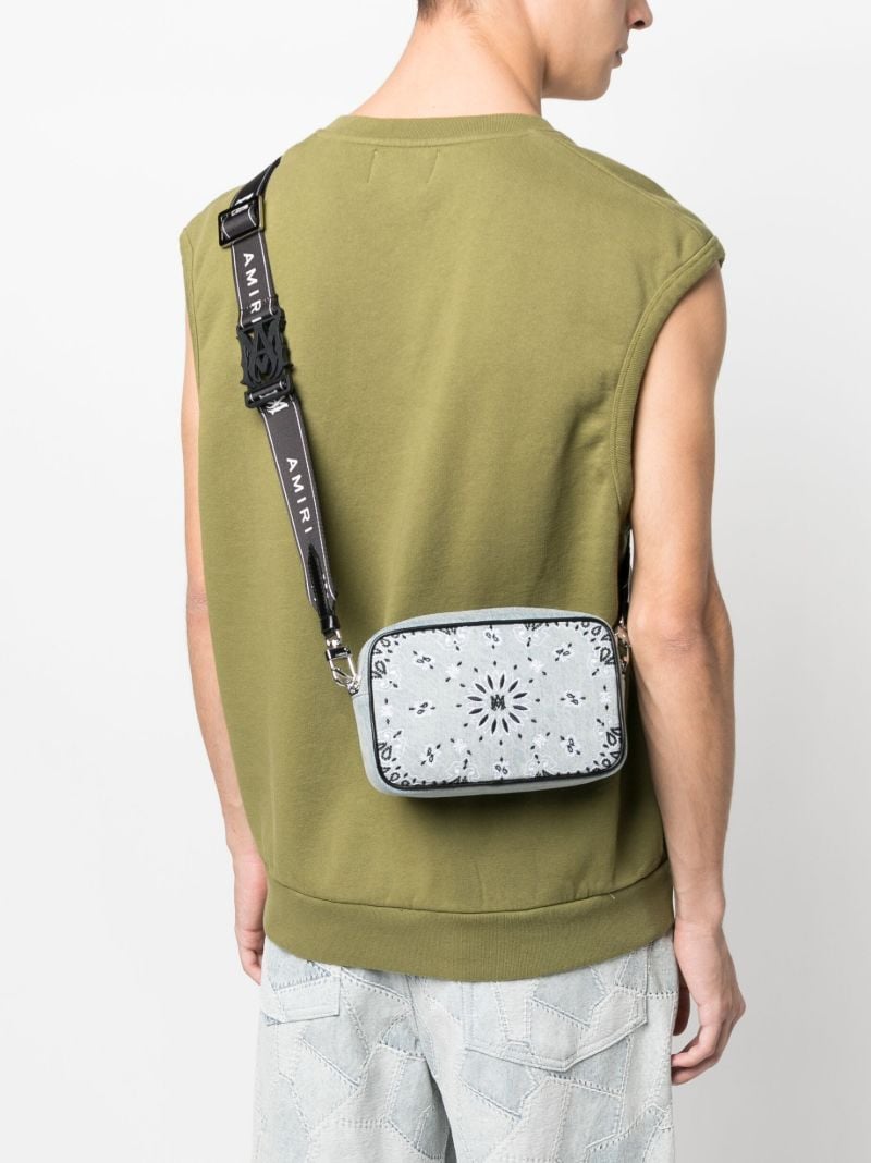 Blue Embroidered Bandana Cross Body Bag