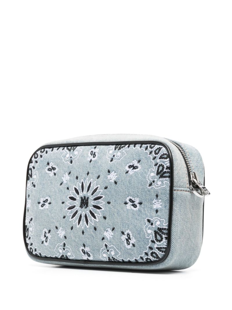 Blue Embroidered Bandana Cross Body Bag