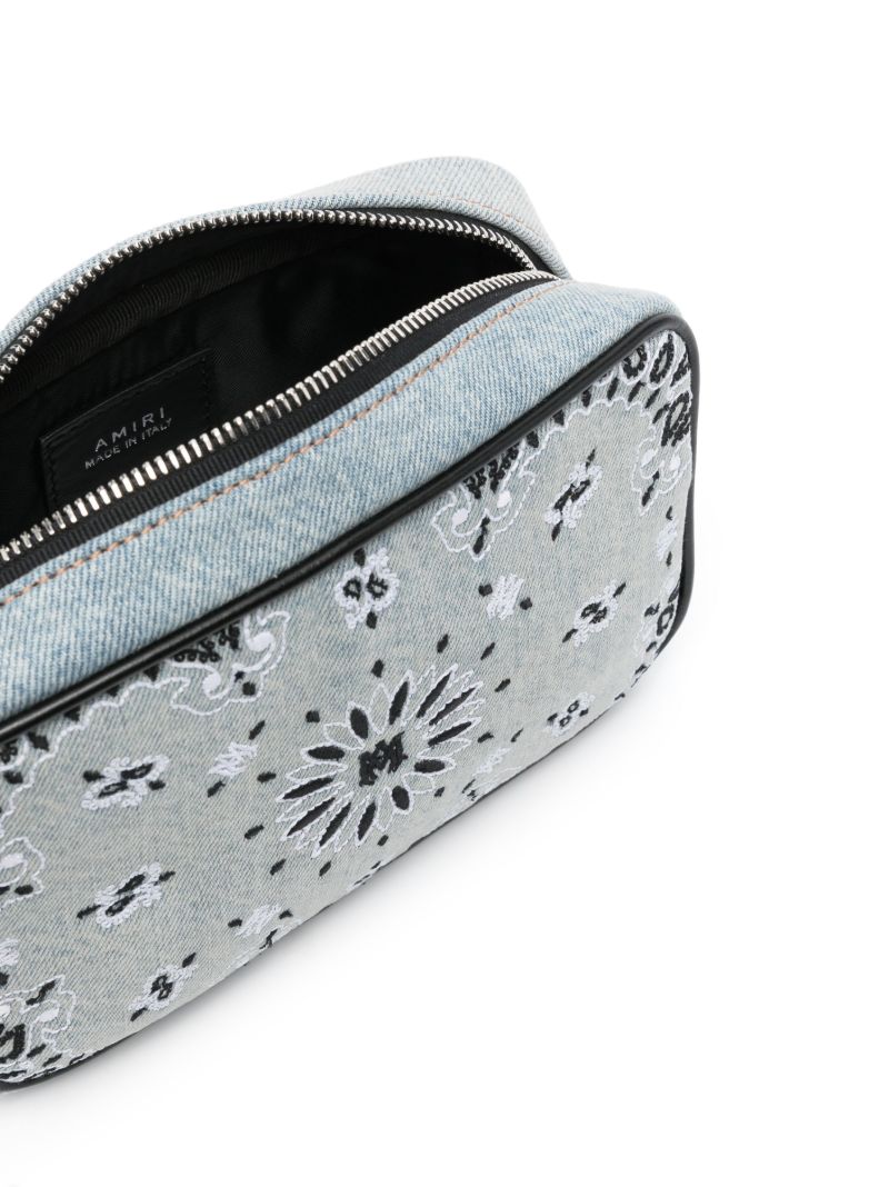 Blue Embroidered Bandana Cross Body Bag