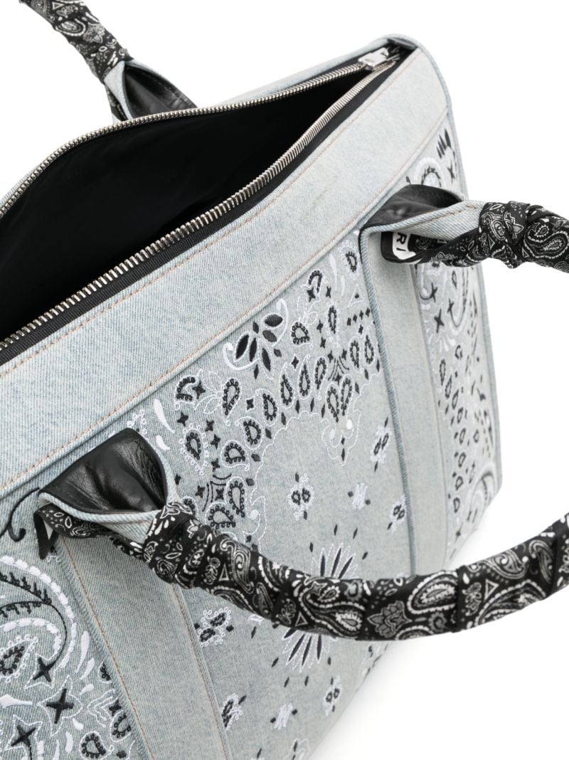 Blue Bandana Print Luggage Bag