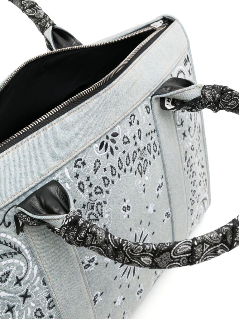 Blue Bandana Print Luggage Bag