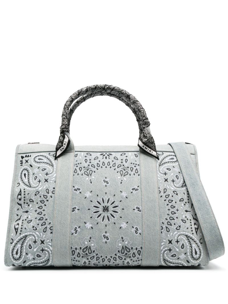 Blue Bandana Print Luggage Bag