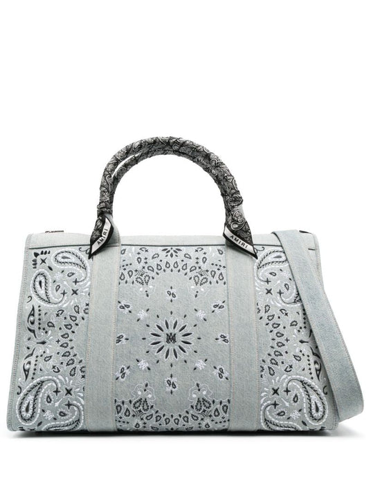 Blue Bandana Print Luggage Bag