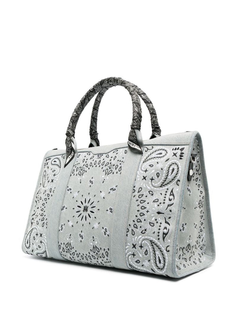 Blue Bandana Print Luggage Bag