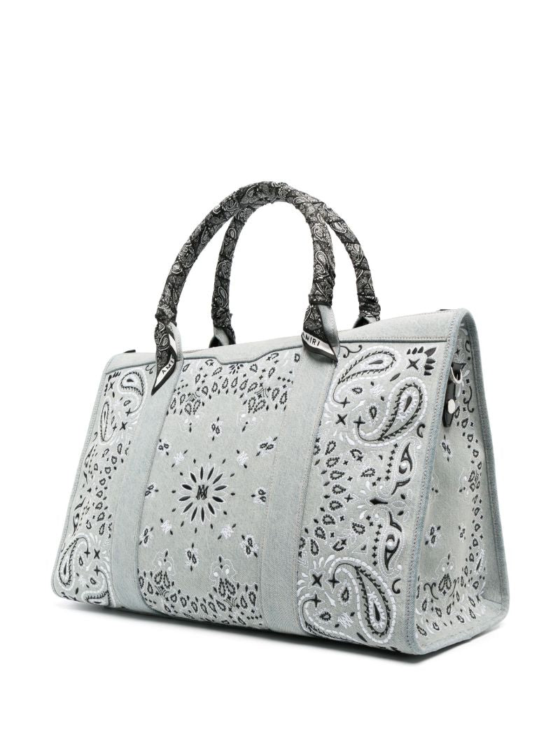 Blue Bandana Print Luggage Bag
