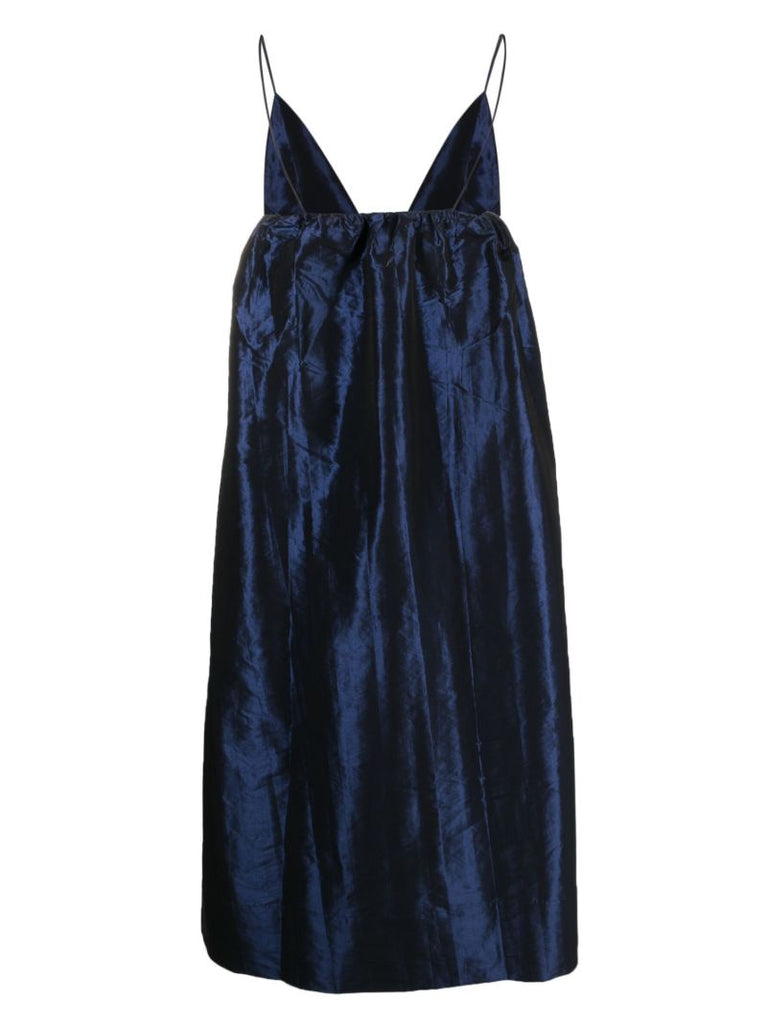 Blue Taffeta Maxi Dress