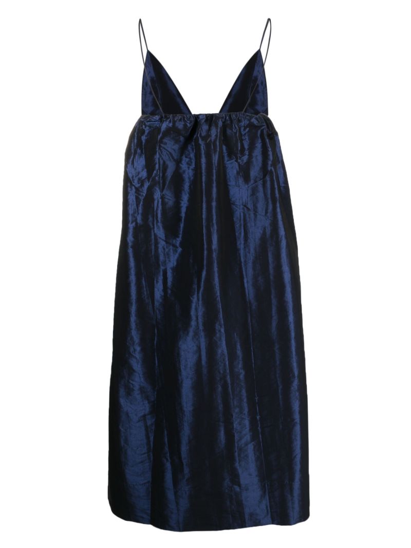Blue Taffeta Maxi Dress