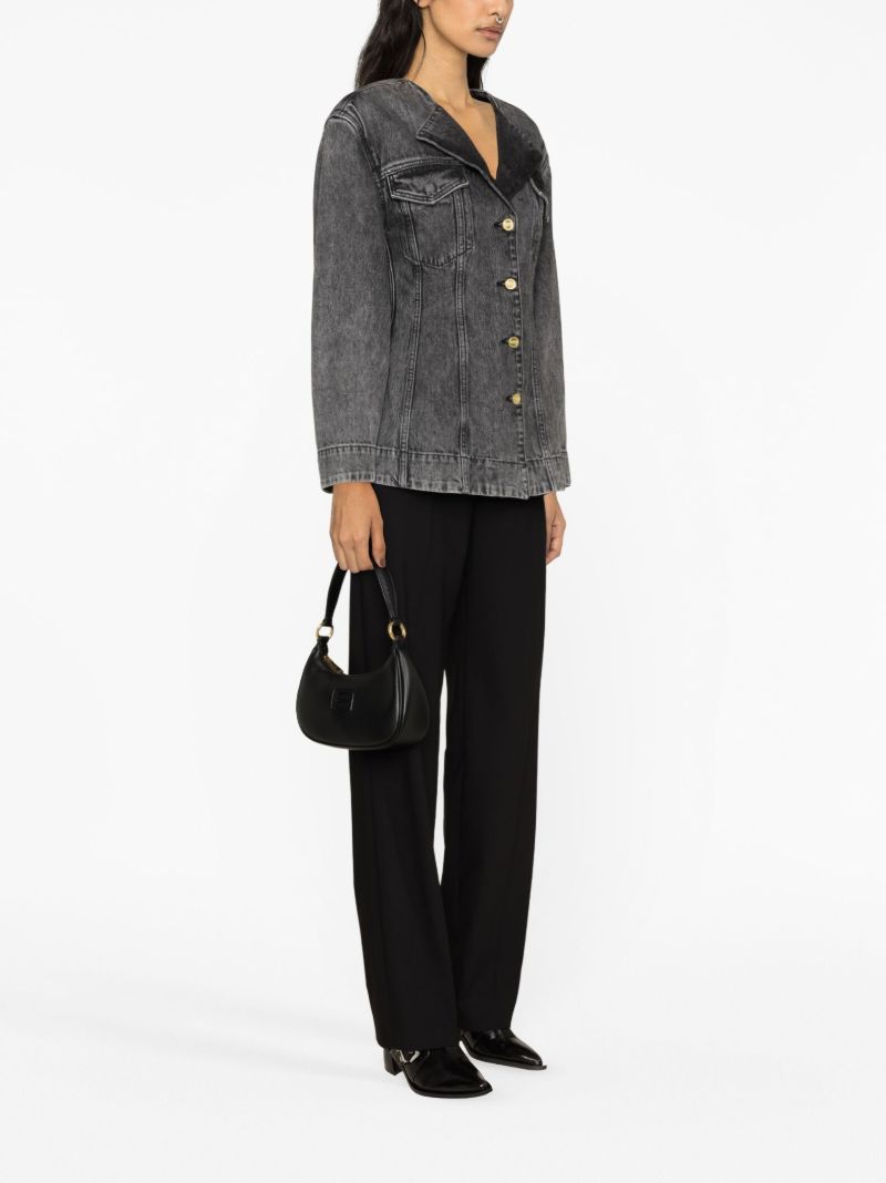 Grey Faded Denim Blazer
